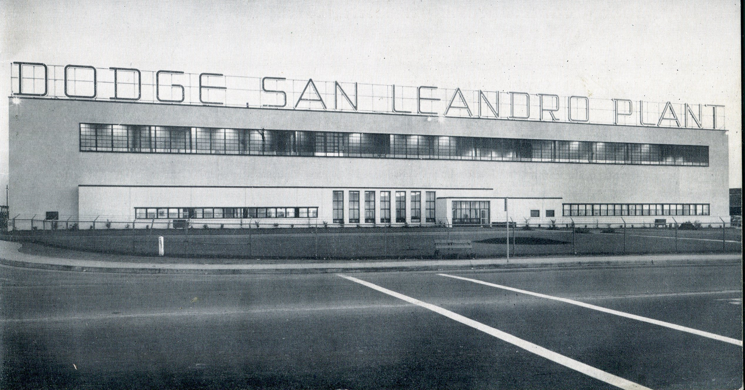 Exterior of the Dodge San Leandro Plant, established in 1948. San
