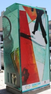 A wrapped utility box located in Berkeley. 